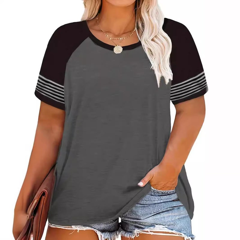 American Retro Raglan Short-Sleeved T-Shirt Women'S Summer Loose Top Fashion 3D Printed Large Size Bottoming Shirt - Image 3