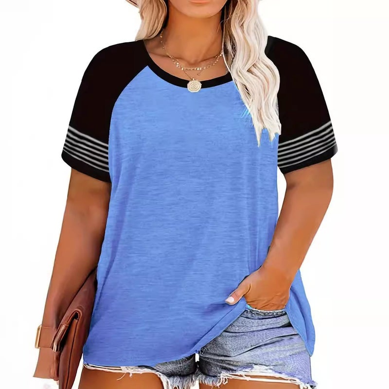 American Retro Raglan Short-Sleeved T-Shirt Women'S Summer Loose Top Fashion 3D Printed Large Size Bottoming Shirt - Image 4