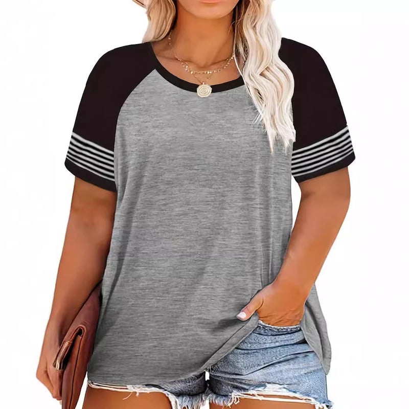 American Retro Raglan Short-Sleeved T-Shirt Women'S Summer Loose Top Fashion 3D Printed Large Size Bottoming Shirt - Image 5