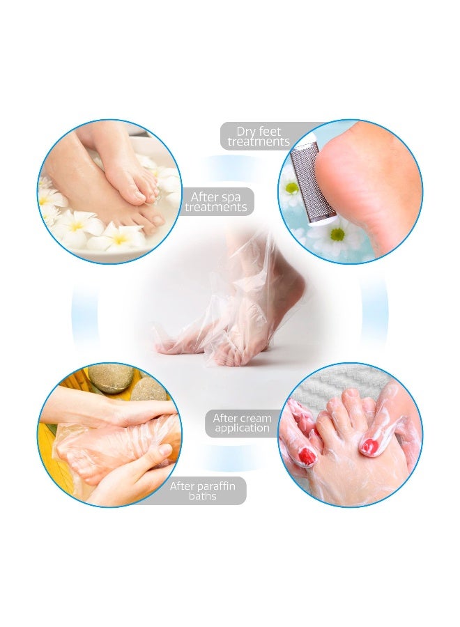 500 PCS Disposable Moisturizing Foot Socks, Plastic Foot Covers for Pedicure and Spa, Wax Treatment Socks for Soft Feet Care, Ideal for Paraffin Bath and Moisturizing Treatments. - Image 3