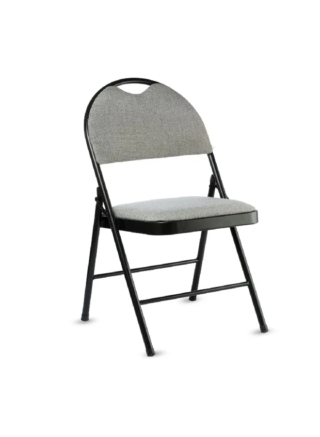 Micasa Padded Seat Armless Foldable Chair Grey And Black 89 X 49 X 46 Cm Sc25012 Blk&Grey