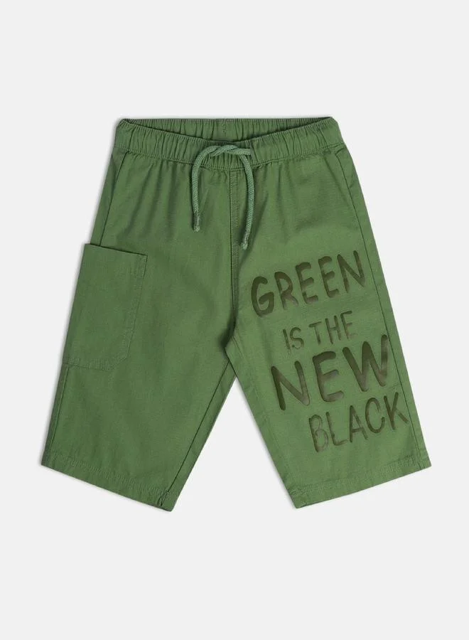 MINIKLUB Boys Cotton Knee Length Shorts with Drawstring