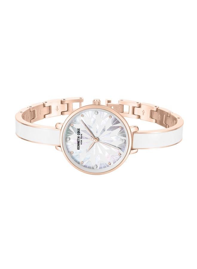 Kenneth Cole New York Spring Street Women's 32mm Watch with White Mother-of-pearl Dial & Rose Gold-White Stainless Steel Bracelet  - Image 2