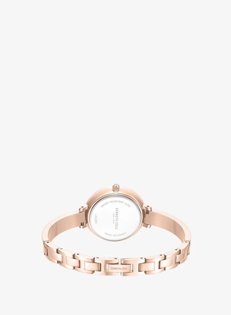 Kenneth Cole New York Rose Gold/White Spring Street Women's 32mm Watch with White Mother-of-pearl Dial & Rose Gold-White Stainless Steel Bracelet for Women | Best Price UAE