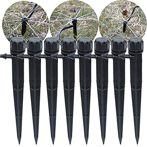 DIY Crafts DIY Crfats 10 Bubbler Round, Multi Black, Drip Irrigation Sprinkler Kit Cap 360° Degree Adjustable Water Flow Drippers/Emitter Drip System for Garden Lawn Outdoor I(10 Bubbler Round, Multi Black) - Image 1