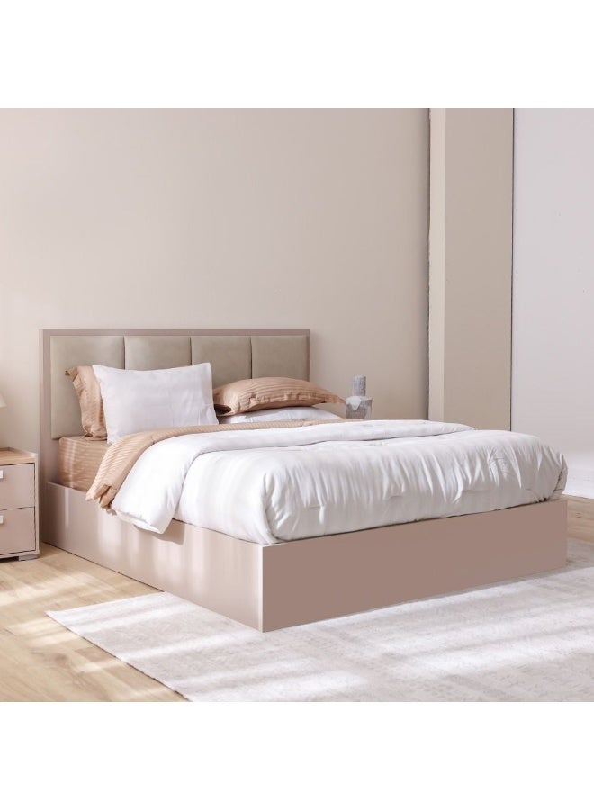 DANUBE HOME Cardano 180x200 King Bed with Hydraulic Under-Bed Storage in Champagne - Stylish Engineered Wood & Metal Design - 2-Year Warranty - Size: L214.7xW188xH120cm - Image 1