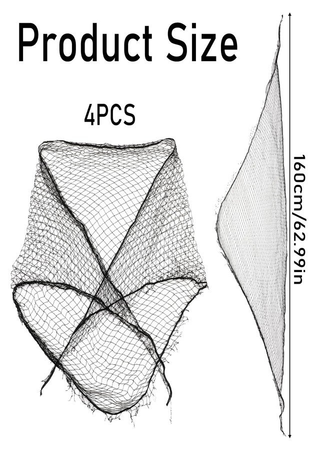 Ajcotahm 4 Pcs Hair Net for Rollers, Triangle Hair Nets for Sleeping Black Mesh Hair Nets for Women Salon Styling Sleep Styling Fixed Hairstyle Curl Setting, 35 x 35 x 57 Inches - Image 2