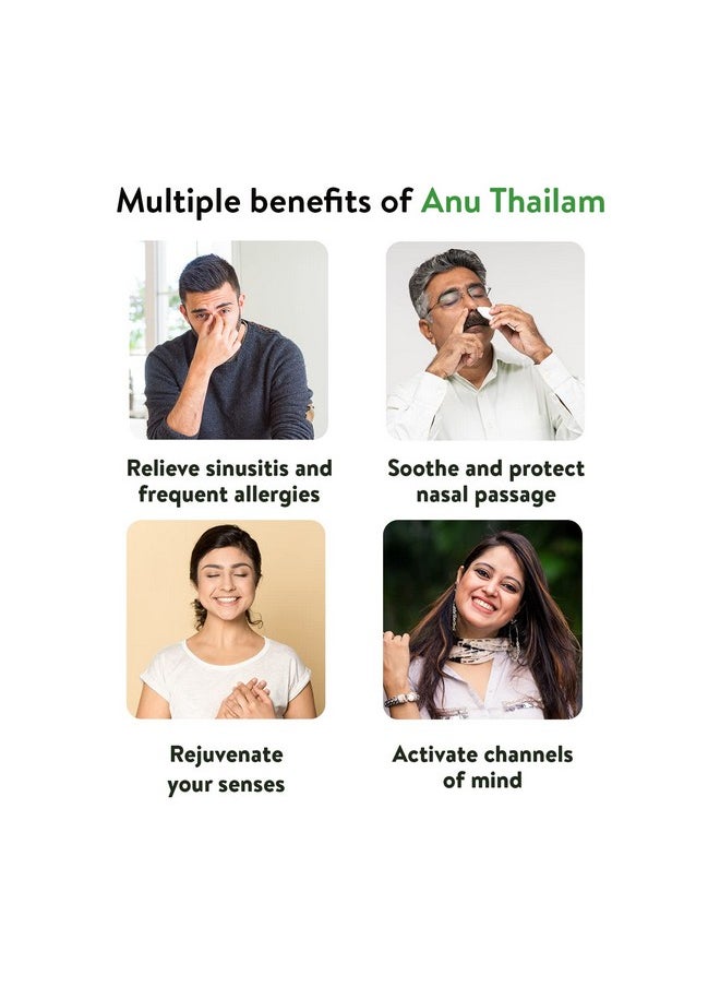 Kerala Ayurveda Anu Thailam 10Ml | For Nasya | Nasal Oil For Sinusitis, Allergies & Nasal Congestion | For Clear Breathing | Good Eyesight | With Jivanti, Yashtimadhu, Hrivera & Bilva |  - Image 3