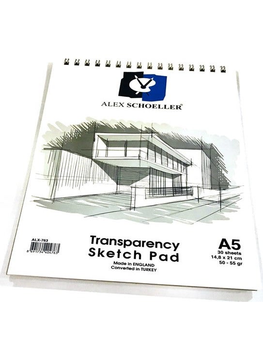 Alex Schoeller ALX-0381 70 gr A6 80 Sheets Lined Spiral Hard Cover Lined Notebook 