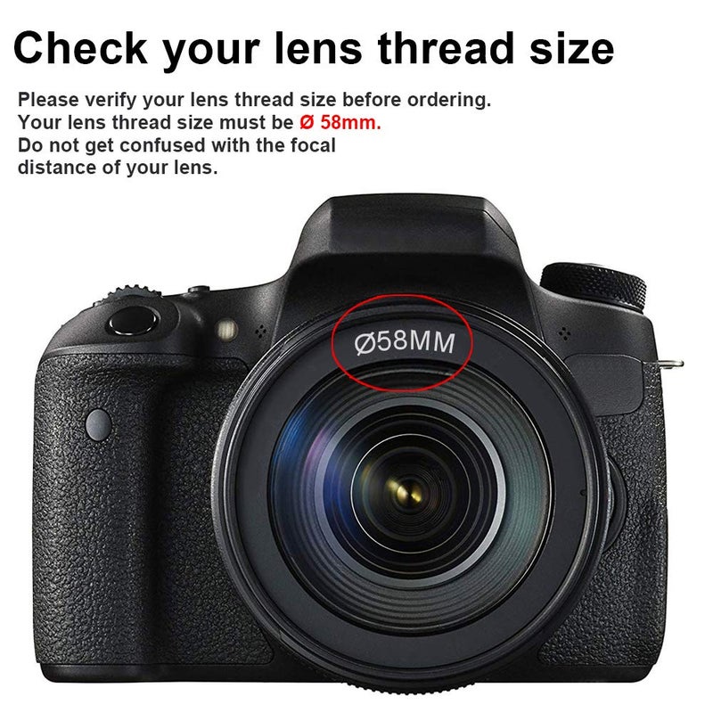 PowerTrust 58MM 0.35x Fisheye Wide Angle Lens for Canon DSLR Cameras EOS Rebel 70D 77D 80D 90D T8i T7 T7i T6i T6s T6 T5i T5 T4i T3i T100 SL1 SL2 SL3 - Image 5