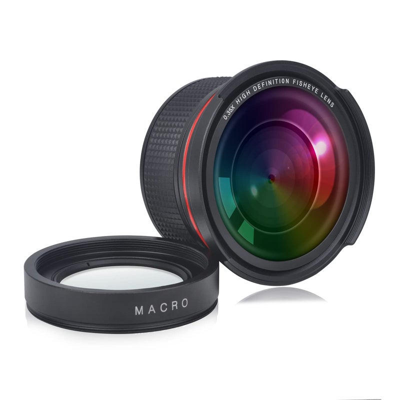 PowerTrust 58MM 0.35x Fisheye Wide Angle Lens for Canon DSLR Cameras EOS Rebel 70D 77D 80D 90D T8i T7 T7i T6i T6s T6 T5i T5 T4i T3i T100 SL1 SL2 SL3 - Image 2