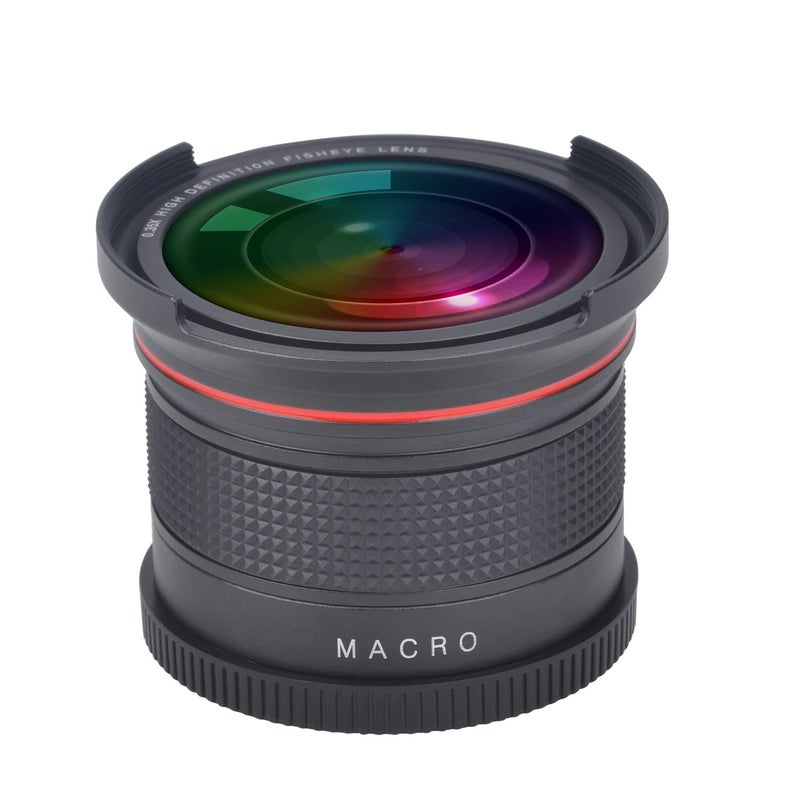 PowerTrust 58MM 0.35x Fisheye Wide Angle Lens for Canon DSLR Cameras EOS Rebel 70D 77D 80D 90D T8i T7 T7i T6i T6s T6 T5i T5 T4i T3i T100 SL1 SL2 SL3 - Image 1