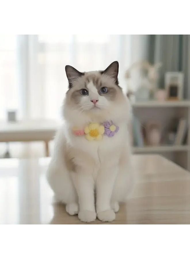 Orange Flower Pet Collar For Small Medium Cats Dogs Lightweight Petwear - Image 5