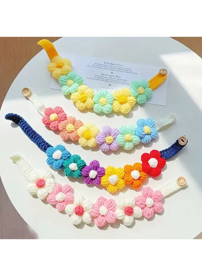 Orange Flower Pet Collar For Small Medium Cats Dogs Lightweight Petwear - Image 4