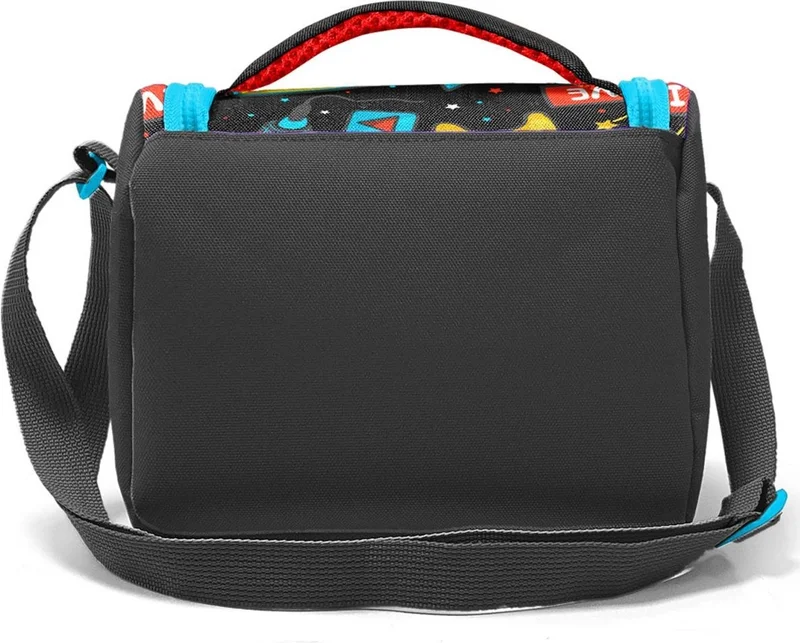 CORAL HIGH Kids Black Blue Gamer Patterned Thermo Lunchbox 11892