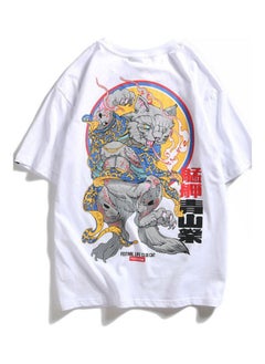 NIBEMINENT Cartoon Printed T-Shirt White/Yellow/Grey  - Image 1