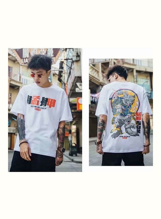 NIBEMINENT Cartoon Printed T-Shirt White/Yellow/Grey  - Image 5