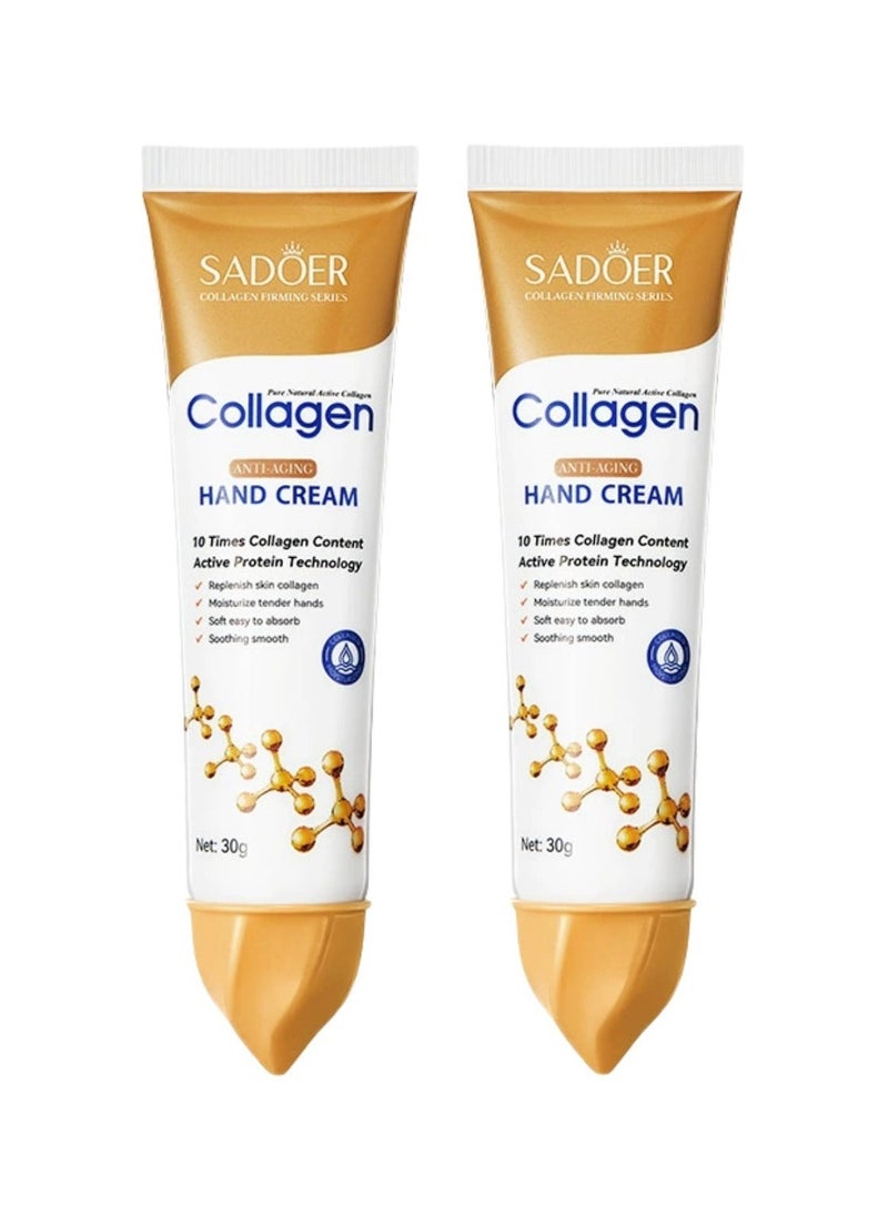 SADOER 3 Pcs Collagen Anti-Aging Face Serum Collagen Anti-Aging Firming Gel Collagen Hand Cream - Image 2