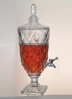 Glass Drink Dispenser with Tap 3L Water Cocktail Cold Beverage Drink Juice Jar
