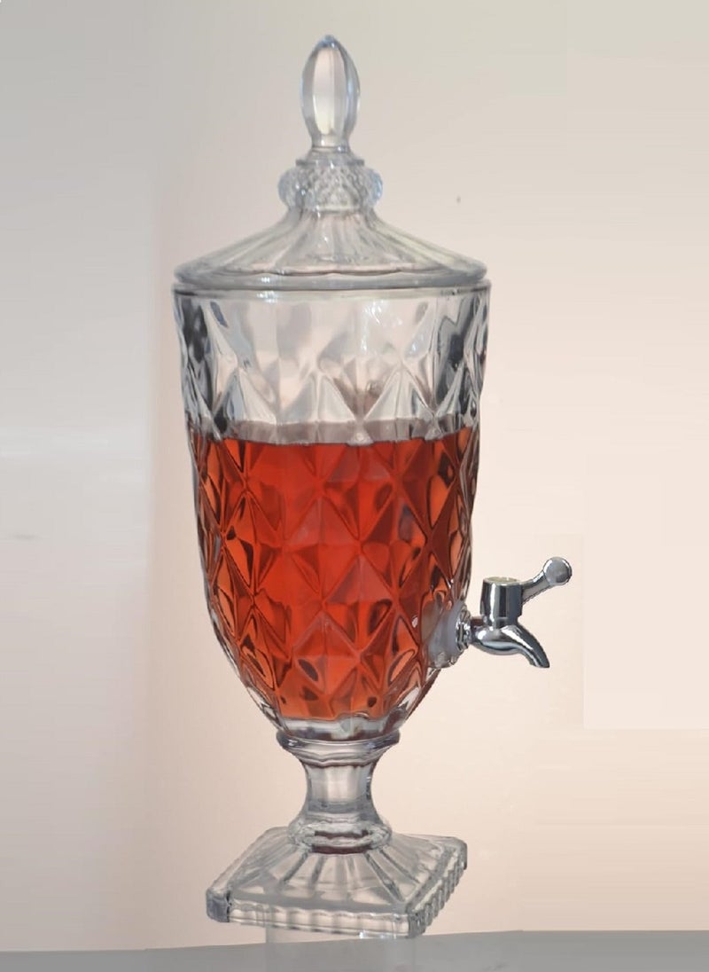 Generic - Glass Drink Dispenser with Tap 3L Water Cocktail Cold Beverage Drink Juice Jar - Image 1