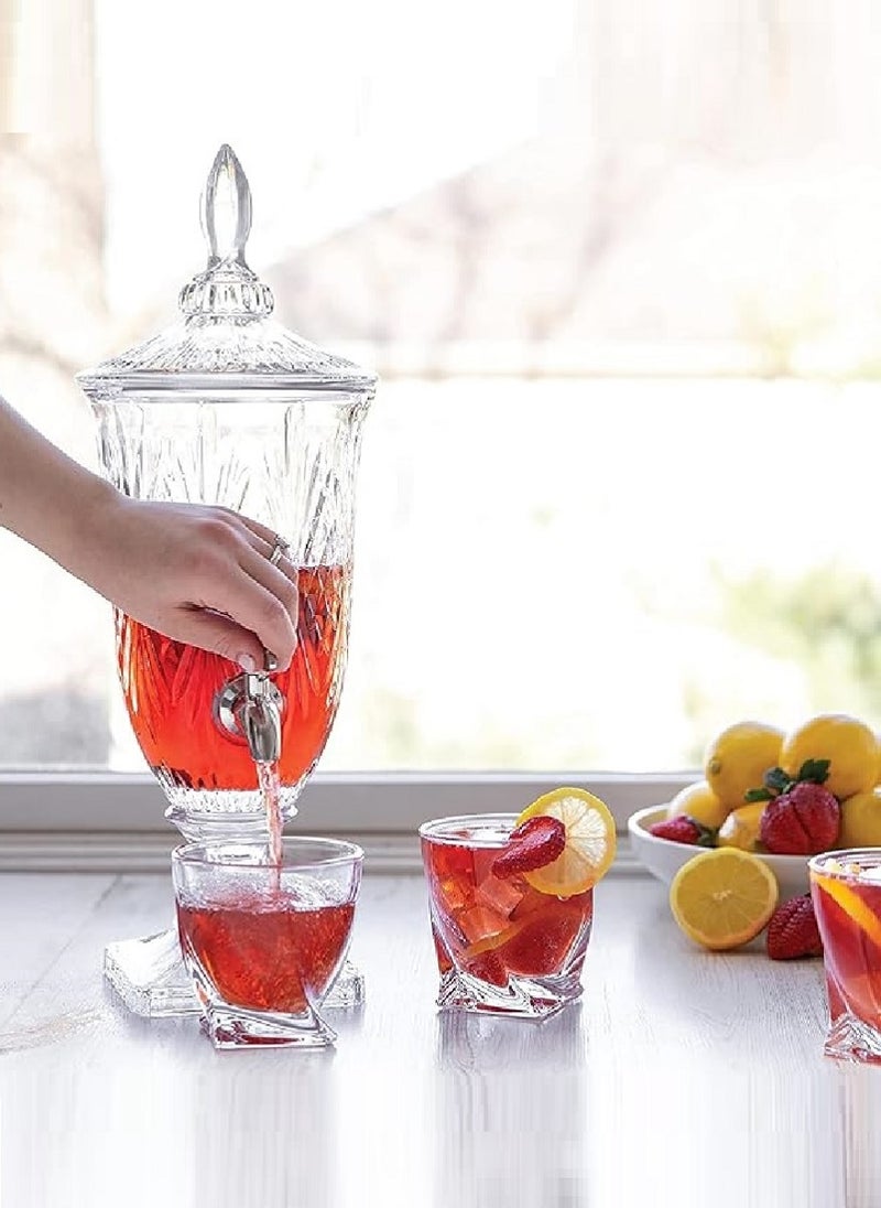 Generic - Glass Drink Dispenser with Tap 3L Water Cocktail Cold Beverage Drink Juice Jar - Image 1