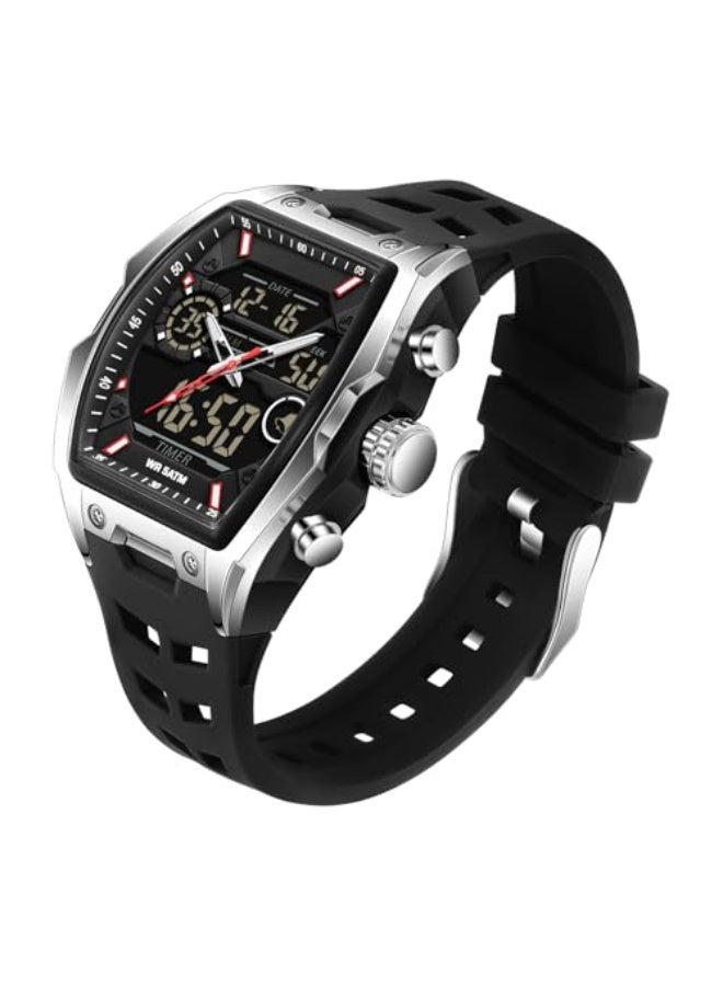Military Watch Digital Watch Men's Waterproof Men's Wrist Watches Outdoor Watch Men with LED Luminous Display Analogue Hands and Digital Numbers - Image 1