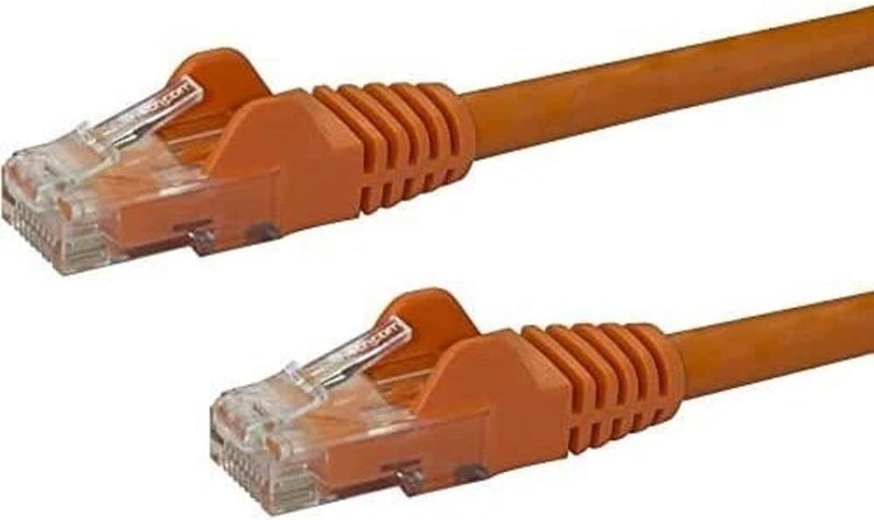 ستار تك .com 7 متر كابل Ethernet Cat6 - برتقالي سلك Ethernet جيجابت Cat 6 - 650MHz 100W PoE++ RJ45 UTP كابل شبكة/توصيل فئة 6 بدون عوائق مع تخفيف الضغط تم اختباره بواسطة Fluke ومعتمد من UL/TIA (N6PATC7MOR) - Image 1