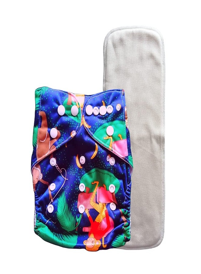 Greenbub Pocket Cloth Diaper - One Size Reusable Diaper with Bamboo Cotton Inserts (Dense Jungle) | 5kg-17kg | 3 Months-4 Years - Image 1