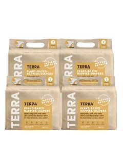 Terra Pack Of 4 Size 2 Infant Diapers 85% Plant-Based Diapers, Ultra-Soft And Chemical-Free for Sensitive Skin, Superior Absorbency For Day Or Nighttime Diapers, 3D Leak Guards, 100% Biodegradable Bamboo Fibre, Designed For Infant Babies 8-15 lb 4-7 kg, 2-6 Months, 22 Count  - Image 2