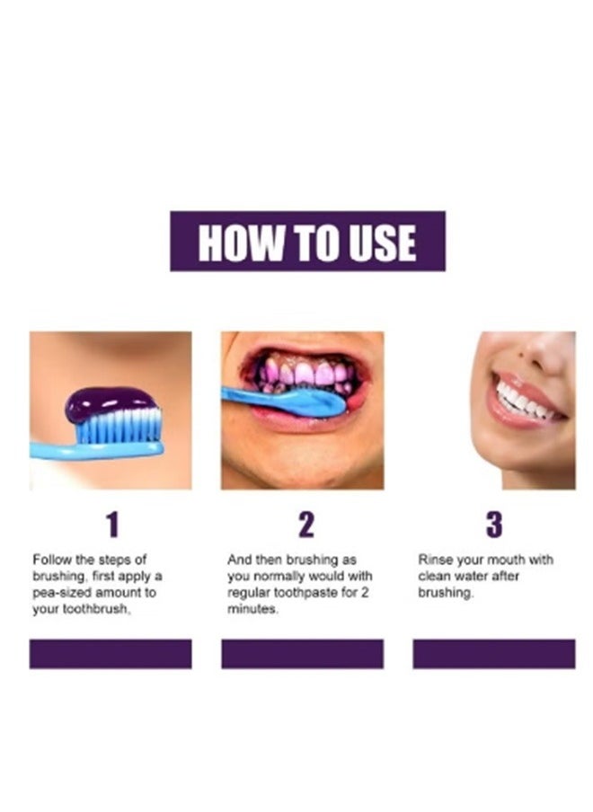 HiSmile Teeth Color Corrector, Purple Teeth Brightening Toothpaste, Remove Stains, Teeth Brightening Purple Toothpaste, Remove Coffee, Stains, Yellow Teeth(30ml)  - Image 2