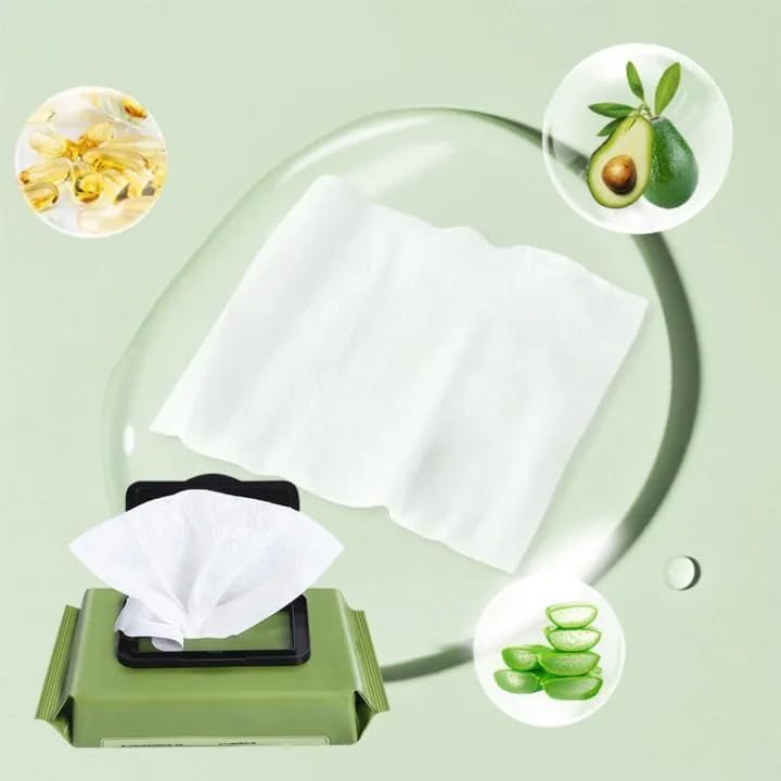 SHULABH CREATIVE Shulabh creative Disposable Makeup Remover Wipes Avocado Infused Moisturizing Deep Cleansing Easy Extraction Suitable for Women and MenPack Of 1  - Image 4