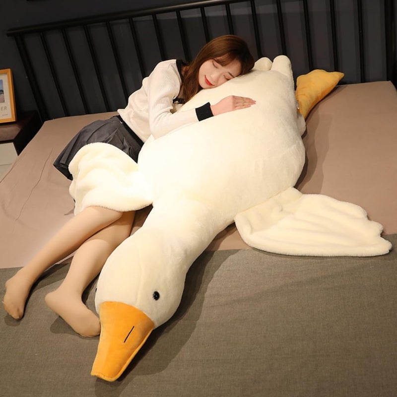 Srutirbo Giant Goose Stuffed Animal, 62.9 Inch Soft White Goose Plush Pillow, Cute Duck Plush Toy Swan Plushie Doll Sleeping Hugging Pillows Gift for Girls Boys - Image 1