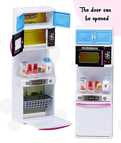 Hcn 4-Door Dream House Kitchen Playset | Multi-Color Toy with Light & Sound Effects | Interactive Cooking Set for Kids with Realistic Appliances and Accessories (Frozen 4 Door Kitchen Set) - Image 4