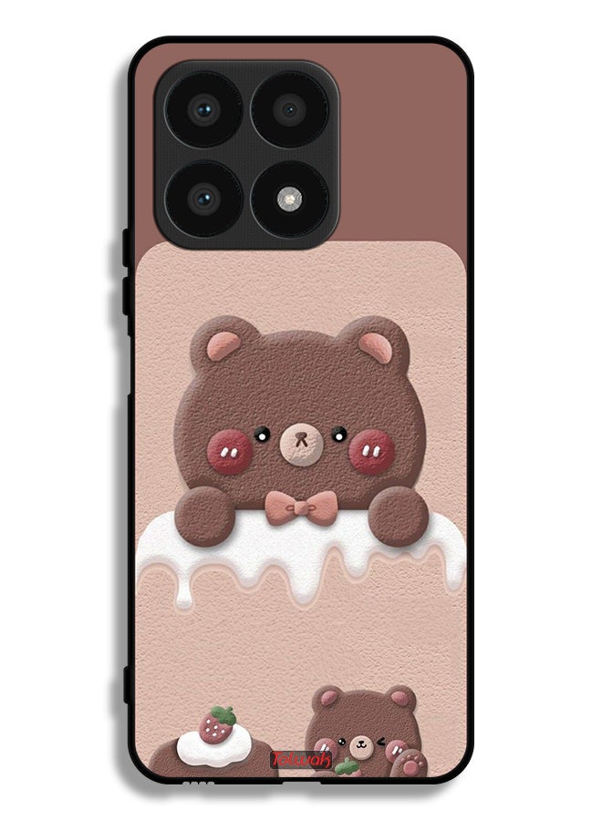 Tolwak Honor X8a Protective Case Cover Bear Strawberry - Image 1