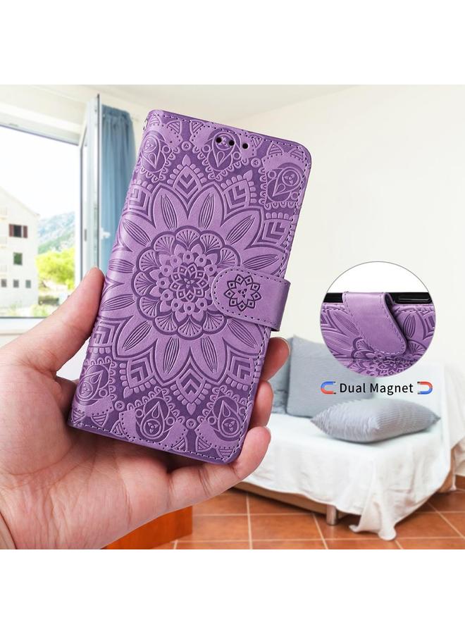 S-TOP Case For Motorola Edge 50 Fusion Embossed Sunflower Leather Phone Case - Image 5