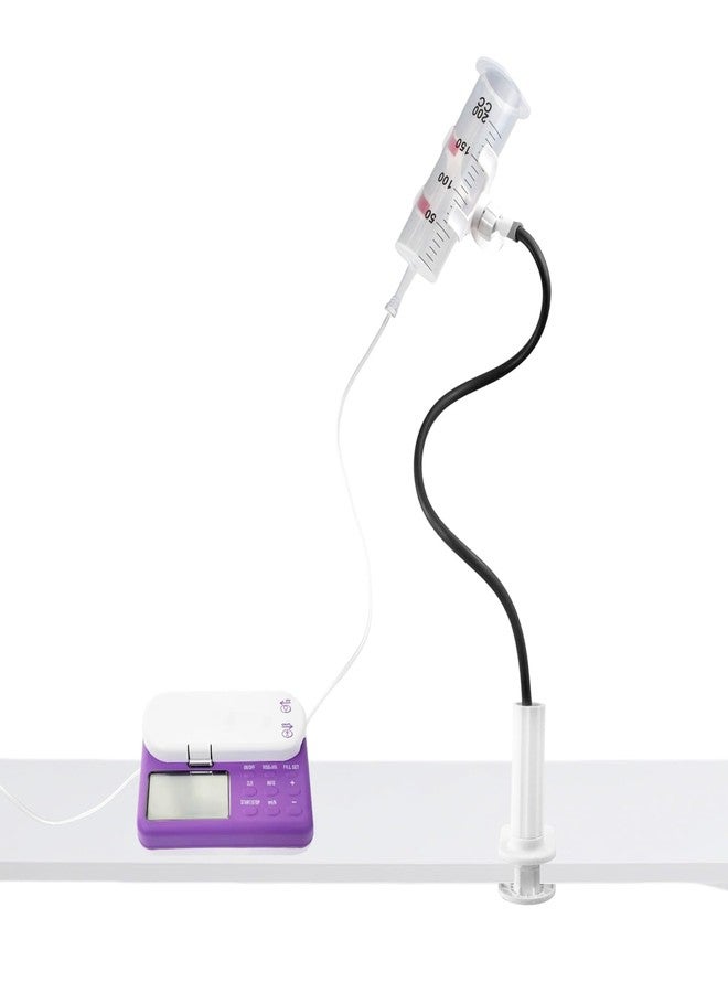 NZELSW Adjustable Feeding Tube Holder, Hands-Free Gravity Syringe Holder with Clamp Base and Flexible Arm, IV Poles Portable for Enteral Gravity Feeding and Intravenous Infusion (Black - Image 1