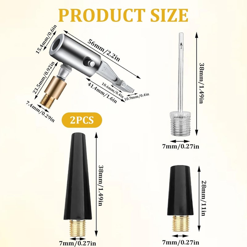 MADGININE 5 Pcs Tyre Inflator Adapter Set with Inflation Needle and Cone Adapters - Image 2