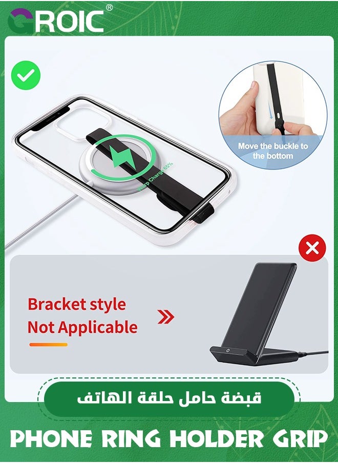 GROIC 4PCS Phone Strap, Multicolor Ultra Slim Silicone Phone Loop, Adjustable Phone Gripper for Back of Phone Grip Holder for Hand Fits Almost All Phone Cases  - Image 5