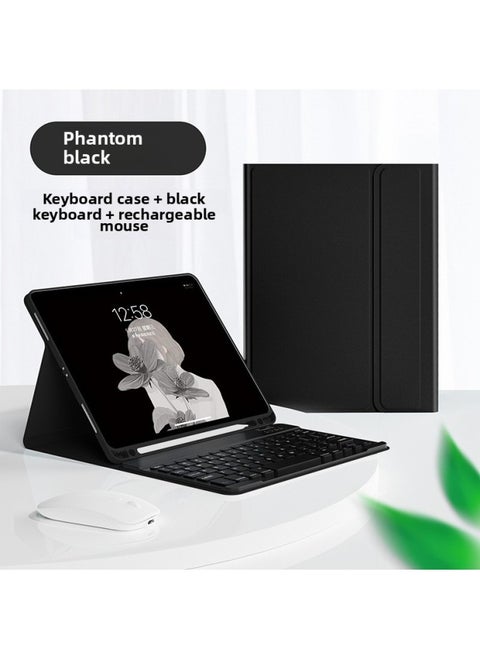 Bluetooth Keyboard Case For Ipad Pro 11 10.2 Air 4 Pencil Slot Mini 6 Leather Mouse Pad Protective Cover For Digital Computer-Color:Black + Black Keyboard + Black Dual-mode Bluetooth Mouse-Applicable Model:Ipad10.2 (7/8/9th)/pro10.5/air3 Universal