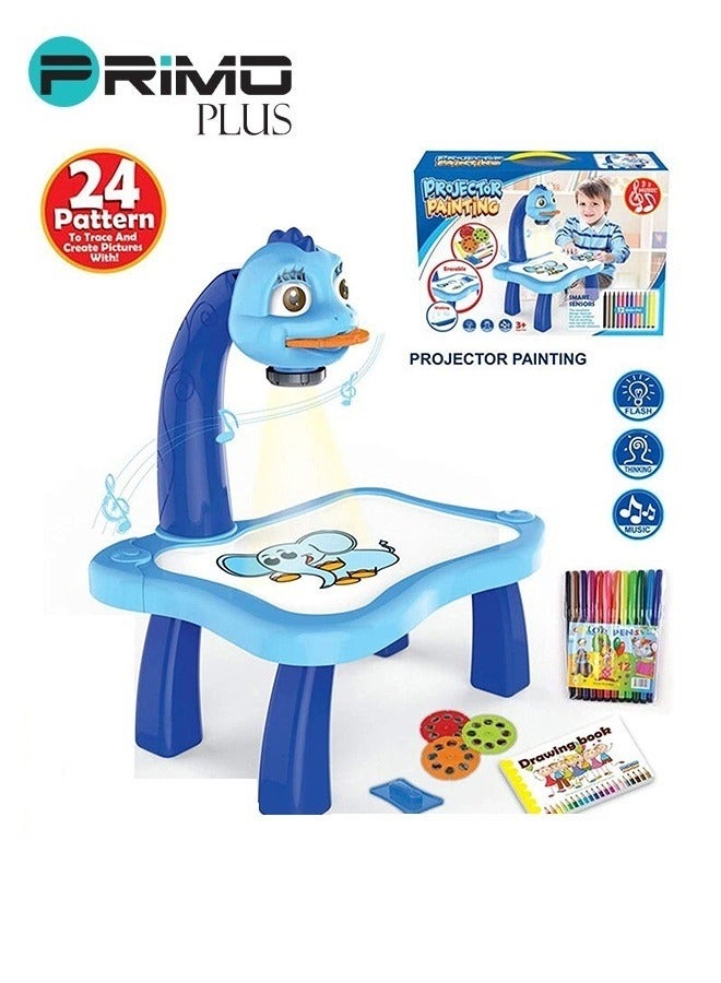 بريمو بلس جهاز بروجيكتور دوار للأطفال قابل للتعديل مع 12 قلم ماركر ملون و24 نمطا لتتبعها - Image 1