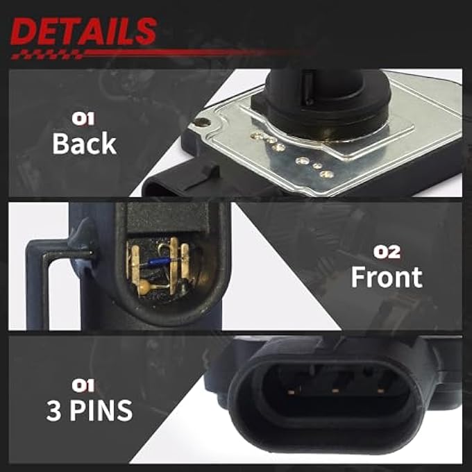 TSSLIIN Mass Air Flow Sensor Meter MAF Sensor for-Chevy Camaro Impala Lumina Monte Carlo for-Buick LeSabre Park Avenue Regal Riviera for-Pontiac Bonneville Firebird Grand Prix for-Oldsmobile 12568877 88961007 - Image 2