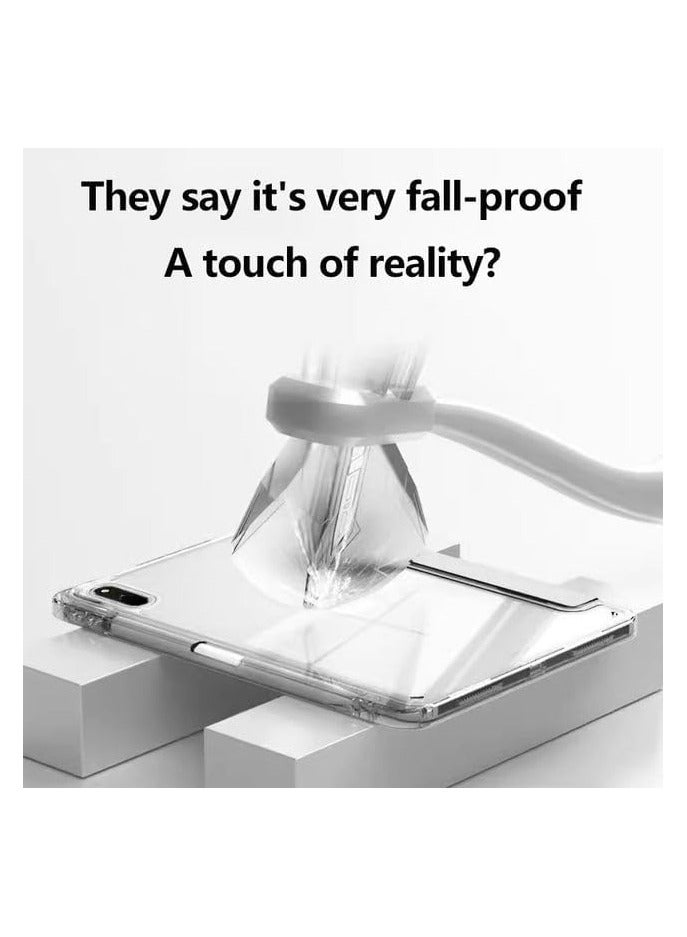 عام حافظة شفافة متوافقة مع iPad Mini 7 (2024) بحجم 8.3 بوصة، غطاء شفاف للخلف مع فتحة للقلم وأداة تثبيت للانحناء ومقاومة للسقوط، وغطاء للانحناء مع تفعيل/تعطيل النوم التلقائي. - Image 3