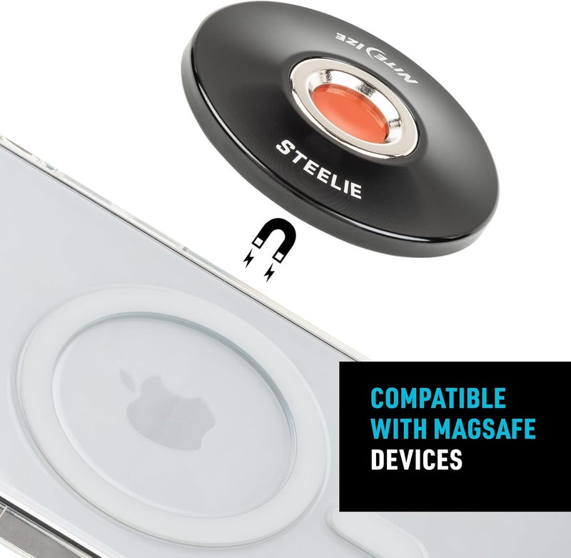 NiteIze Steelie Orbiter Plus Magnetic Socket and Metal Ring - Car Dashboard with Magnetic Mount - Sturdy Dashboard Mount for Cell Phone - Black - Image 3
