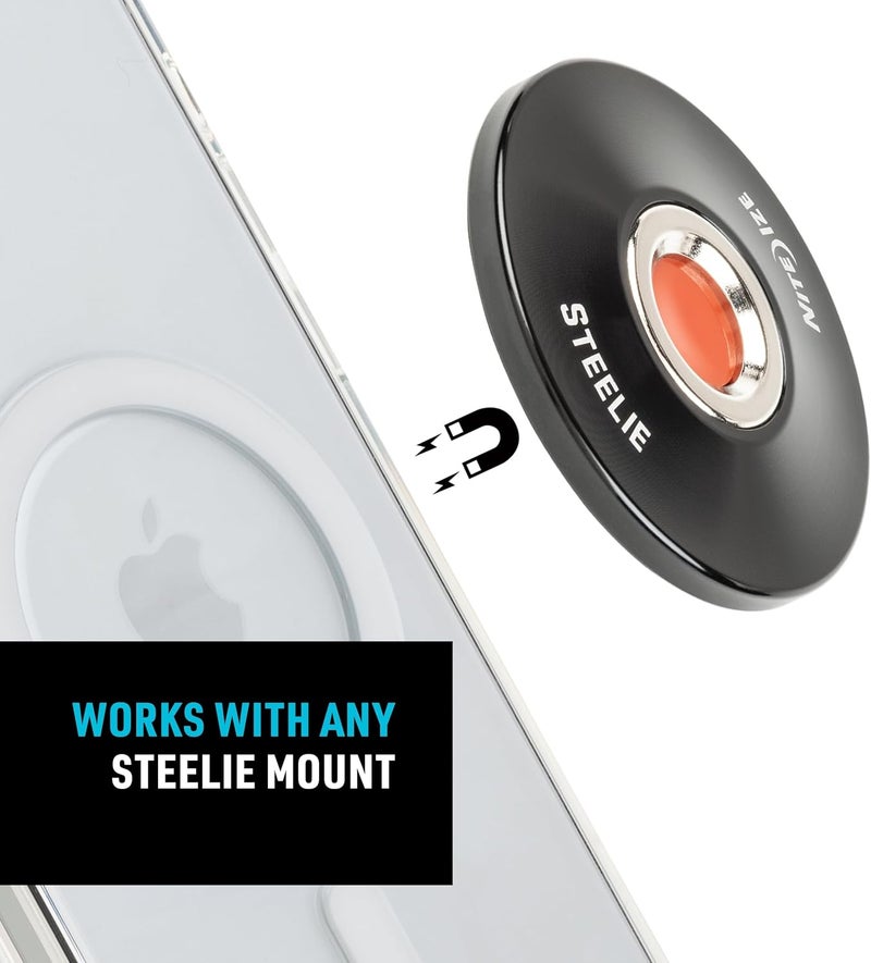 NiteIze Steelie Orbiter Plus Magnetic Socket and Metal Ring - Car Dashboard with Magnetic Mount - Sturdy Dashboard Mount for Cell Phone - Black - Image 5