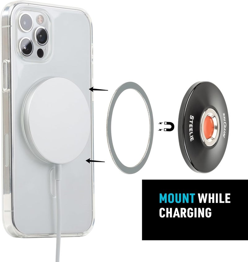 NiteIze Steelie Orbiter Plus Magnetic Socket and Metal Ring - Car Dashboard with Magnetic Mount - Sturdy Dashboard Mount for Cell Phone - Black - Image 4