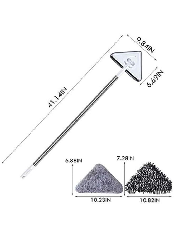 Triangle Cleaning Mop, Extendable Triangle Mop Rotatable Adjustable Cleaning Mops Wall Mop Triangular Microfibre Wall Cleaning Mop Dust Mop Home Wall Ceiling Floor Home Cleaning Mop - Image 2