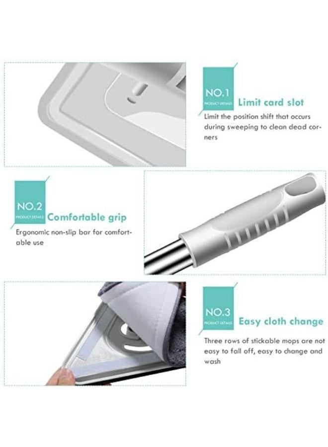 Triangle Cleaning Mop, Extendable Triangle Mop Rotatable Adjustable Cleaning Mops Wall Mop Triangular Microfibre Wall Cleaning Mop Dust Mop Home Wall Ceiling Floor Home Cleaning Mop - Image 5
