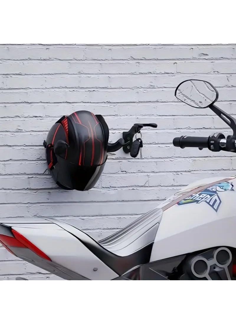 Acube Mart 1Pack Durable ABS Helmet Holder Wall Mount for Scooter Bicycle MultiPurpose Helmet Hanger with Keyring Hook for Storage  - Image 3