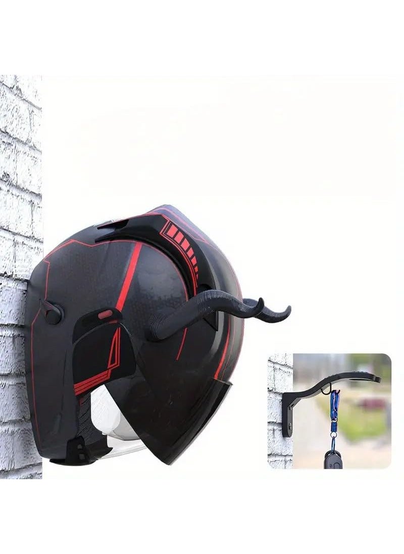Acube Mart 1Pack Durable ABS Helmet Holder Wall Mount for Scooter Bicycle MultiPurpose Helmet Hanger with Keyring Hook for Storage  - Image 2