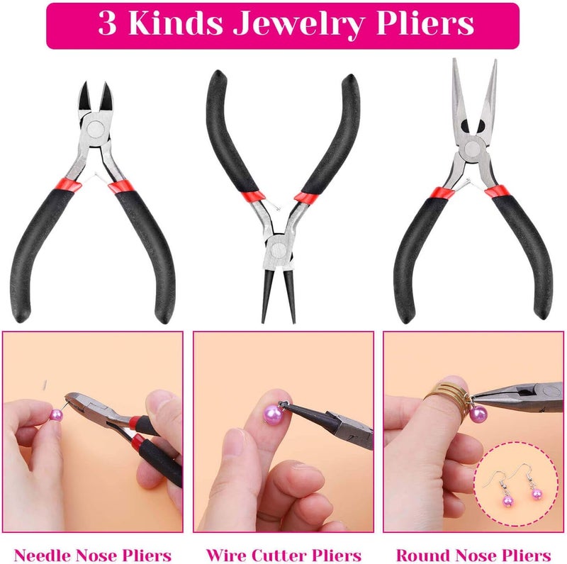 shynek Jewelry Making Supplies Kit for Adults, Jewelry Making Tools with Earring Hooks, Findings, Wires, Chains and Helping Hands for Crafts Making and Repair - Image 5